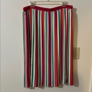 J. Crew multi color Midi A-Line pleated Skirt